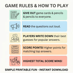 Baby Shower Family Feud Game | Printable Bundle | 3 Unique Versions, Answer Keys Included