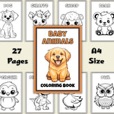 Baby Animals Coloring Book | Kids Coloring | Printable PDF (Instant Download)