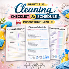 Cleaning Checklist & Schedule Printable ADHD Home Cleaning Planner , Weekly Monthly Chore