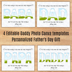 Father’s Day Gift for Dad | Editable Daddy Photo Collage Canva Template | Custom Dad