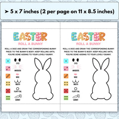 Roll a Bunny Easter Game | Fun Family Easter Activity (Instant Download) | Printable PDF