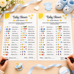 Baby Shower Emoji Game Printable | Emoji Pictionary Baby Shower Activity, Instant