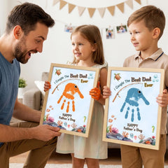 Father’s Day Handprint Craft Printable | Dad Fishing Gift from Kids | DIY Keepsake PDF