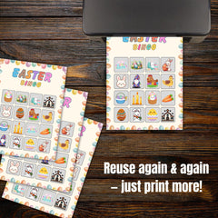 Easter Bingo Game – 20 Printable Cards, Family Activity (PDF Download A4/5x7in)