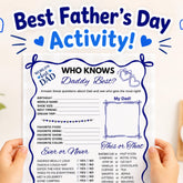 Who Knows Daddy Best Printable | Father’s Day Game & All About My Dad Activity | Dad