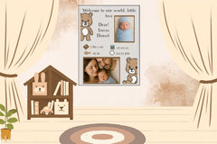 Baby Birth Stats Poster | Birth Announcement Digital Print | Nursery Decor Gift