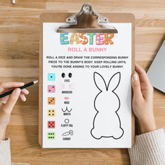 Roll a Bunny Easter Game | Fun Family Easter Activity (Instant Download) | Printable PDF
