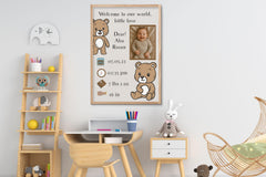 Baby Birth Stats Poster | Birth Announcement Digital Print | Nursery Decor Gift