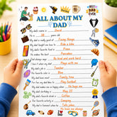 All About My Dad Printable | Father's Day Questionnaire for Kids | Dad Gift From Kids