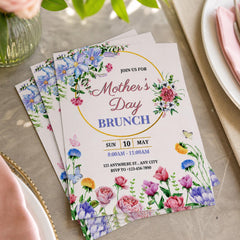 Floral Mother’s Day Brunch Invitation Template | Editable Canva 5x7 Peony Invite