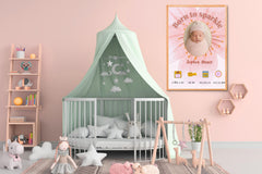 Newborn Birth Stats Artwork | Custom Baby Announcement Poster | Nursery Printable Gift