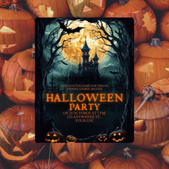 Spooky Halloween Party Invitation: DIY Editable Canva Template (5x7 in)