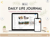 Notion Daily Life Journal | Minimal Goal Tracker (Digital Download)
