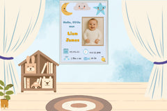 Custom Baby Birth Stats Poster, Nursery Wall Art (Digital Download)