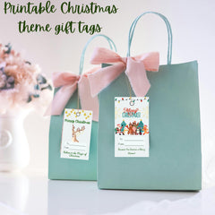 Merry Christmas Gift Labels | Printable Holiday Tag Sheets | Winter Gift Wrapping | Instant Download
