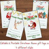 Merry Christmas Gift Labels | Printable Holiday Tag Sheets | Winter Gift Wrapping | Instant Download