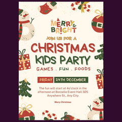 Editable Kids Christmas Party Invitation Template (Digital Download)