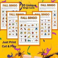 Fall Bingo Printable for Kids | Autumn Party Activity | Thanksgiving Classroom Game | Instant Download