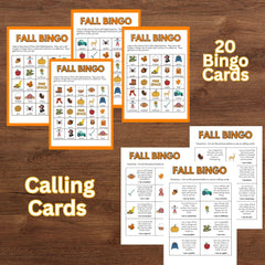 Fall Bingo Printable for Kids | Autumn Party Activity | Thanksgiving Classroom Game | Instant Download