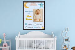 Custom Baby Birth Stats Poster, Nursery Wall Art (Digital Download)
