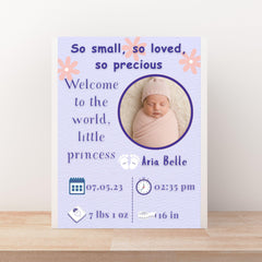 Baby Birth Stats Poster | Birth Announcement Digital Print | Nursery Decor Gift | A4,A2,8/10