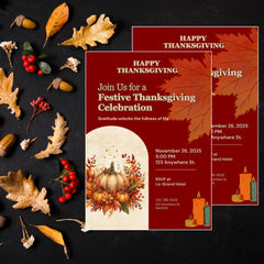 Editable Thanksgiving Invitation , Printable Friendsgiving Dinner Invite, Fall Party Digital Download, Autumn Celebration Card