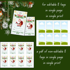 Merry Christmas Gift Labels | Printable Holiday Tag Sheets | Winter Gift Wrapping | Instant Download