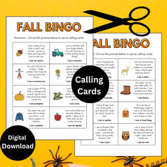 Fall Bingo Printable for Kids | Autumn Party Activity | Thanksgiving Classroom Game | Instant Download