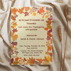 Thanksgiving Dinner Party Invitation | Editable Canva Template (Digital Download)