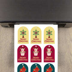 Printable Xmas Gift Tags | 4 A4 Sheets | 3 Designs + Mixed Sheet | Christmas Labels