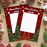 Christmas Wish List Printable 5x7, Kids Santa Wishlist, Instant Download