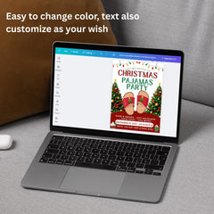 Editable Christmas Pajamas Party Invite — Holiday Celebration Template 5 x 7 inch