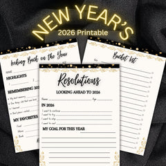 2026 New Year Resolution Planner | Goal & Bucket List (PDF)