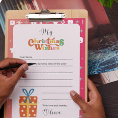 Christmas Wishlist Printable 5x7, Kids Santa Letter, Holiday Wish List PDF