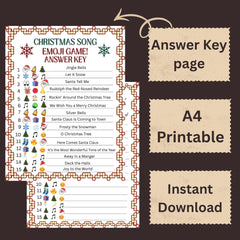 Christmas Song Emoji Game Printable | Guess the Christmas Songs |A4 SIZE | Instant Download