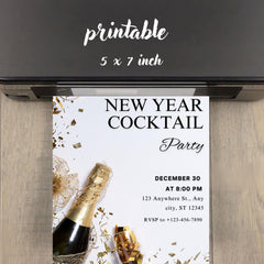New Year's Eve Cocktail Party Invitation | Canva Template (PDF)