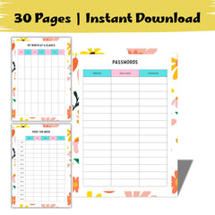 2026 Teacher Planner Printable | Floral Lesson Plans, Attendance (PDF)