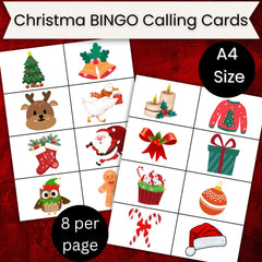 Christmas Bingo Game | 20 Holiday Bingo Cards for Kids (Instant Download)