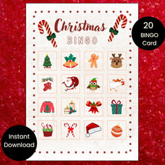 Christmas Bingo Game | 20 Holiday Bingo Cards for Kids (Instant Download)