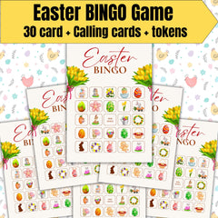 Easter Bingo Game , kids activity, Family Fun , Instant Download (Printable PDF)