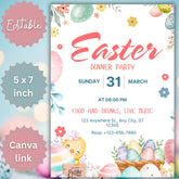 Easter Dinner Party Invitation Template | Editable 5x7 (Canva)