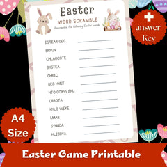 Easter Word Scramble Game | Kids Activity, Printable PDF