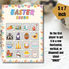 Easter Bingo Game – 20 Printable Cards, Family Activity (PDF Download A4/5x7in)