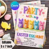 Easter Egg Hunt Invitation Template | Editable Canva 5x7 Printable Easter Party Invite