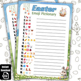 Easter Emoji Pictionary Game | Printable Easter Activities for Kids & Adults | Classroom Activity, Instant Download