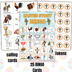 Easter Story Bingo | Christian Bible Game, Church Activity (PDF Printable)