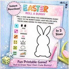 Roll a Bunny Easter Game | Fun Family Easter Activity (Instant Download)