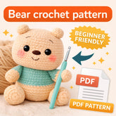 Crochet Bear Pattern PDF | Beginner Amigurumi Teddy Bear | Easy Plush Toy Instant Download