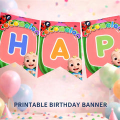 Birthday Bunting Banner A-Z | Printable Kids Party Decor (Digital Download)