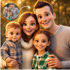 Pixar Style Portrait from Photo , Custom Family & Couple Portrait , Digital 3D Cartoon Artwork Gift